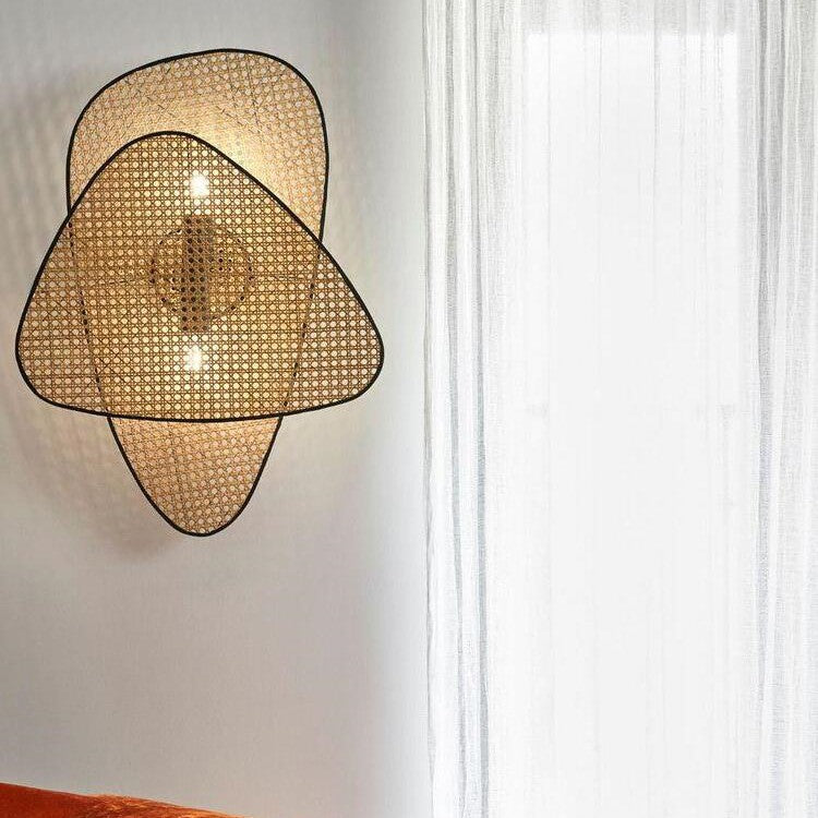 Applique murale aérienne rotin vintage | Style wabi sabi