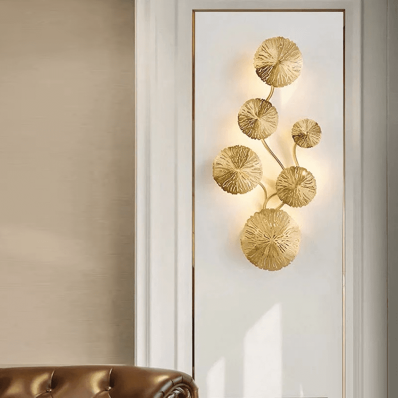 Applique murale cuivre doré - Fleur de lotus