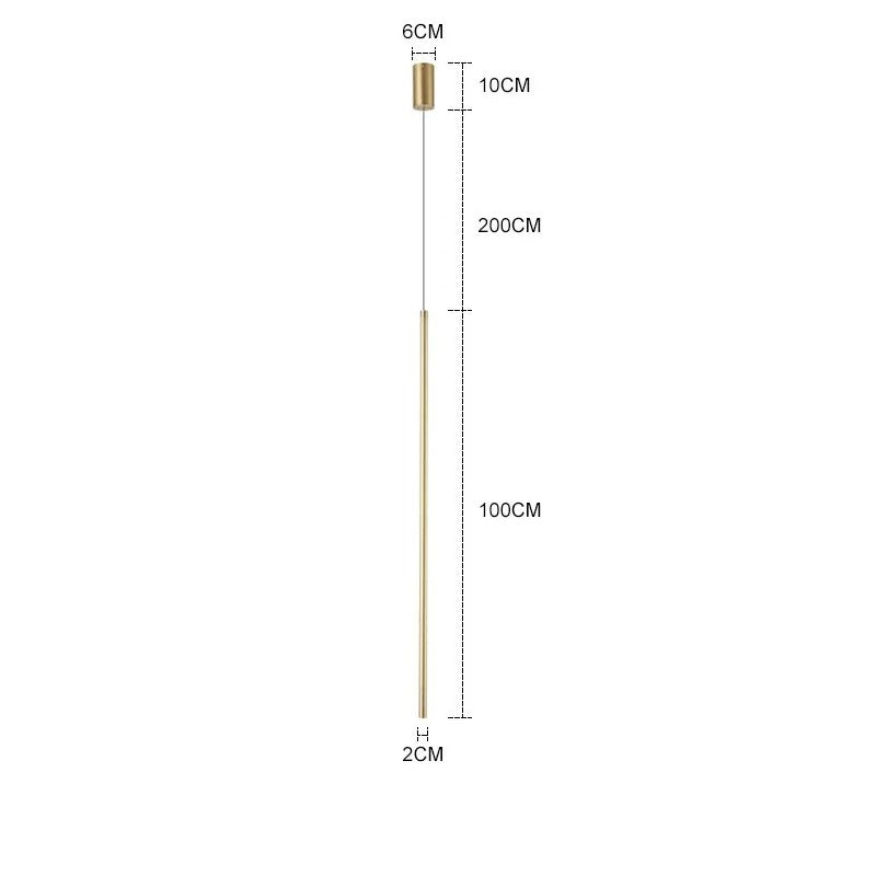 Suspension tube métal noir LED