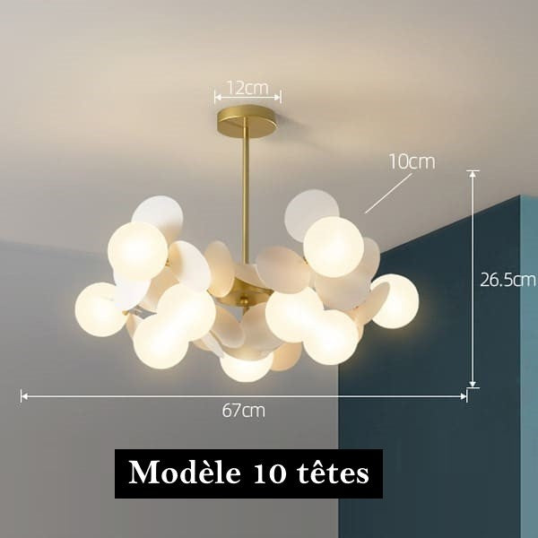 Lustre Artistique en cuivre doré - Design fleuri