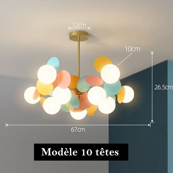 Lustre Artistique en cuivre doré - Design fleuri