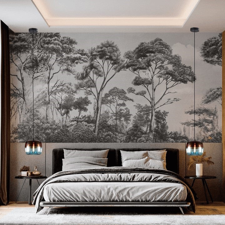 Suspension colorée en verre teinté fumé style rétro vintage