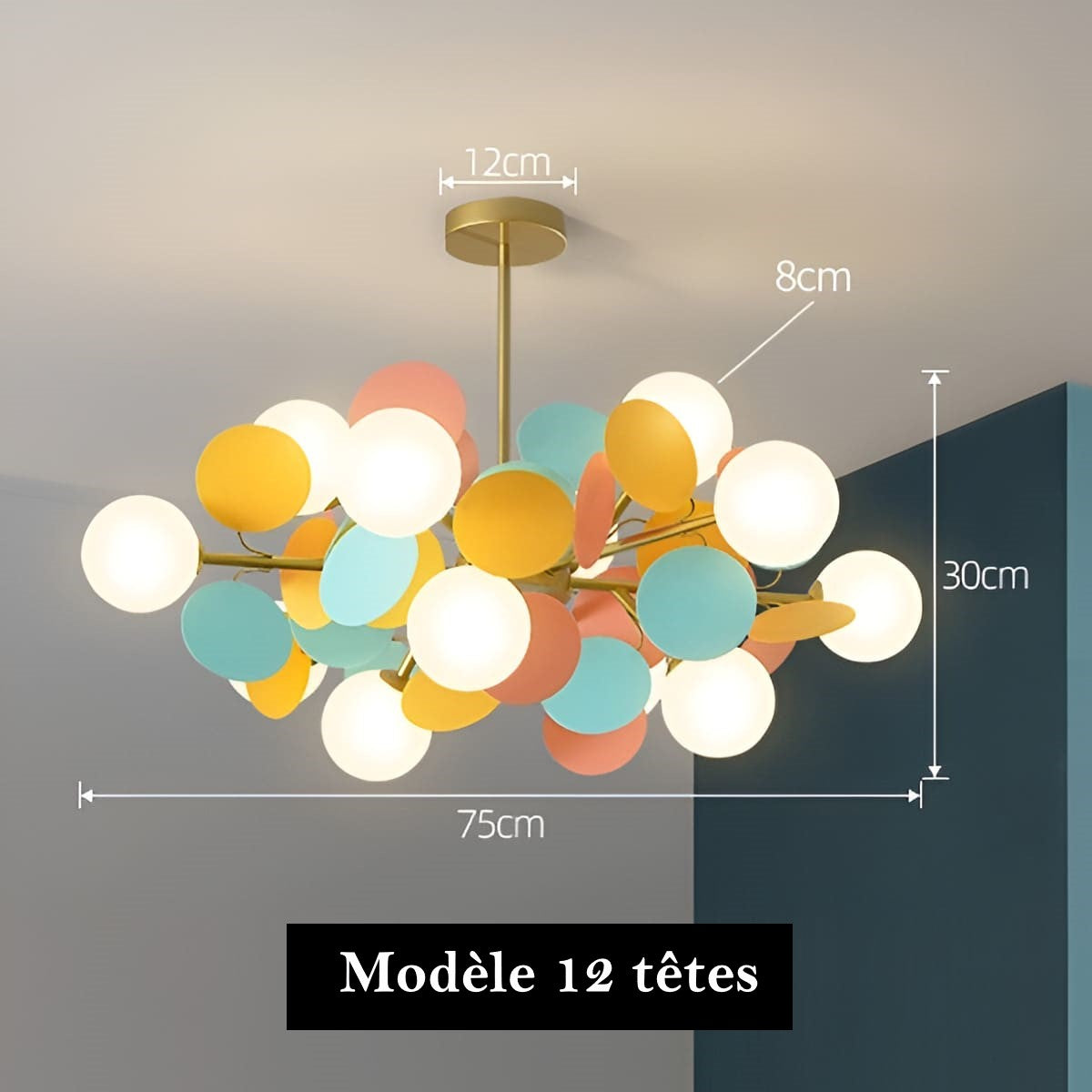 Lustre Artistique en cuivre doré - Design fleuri