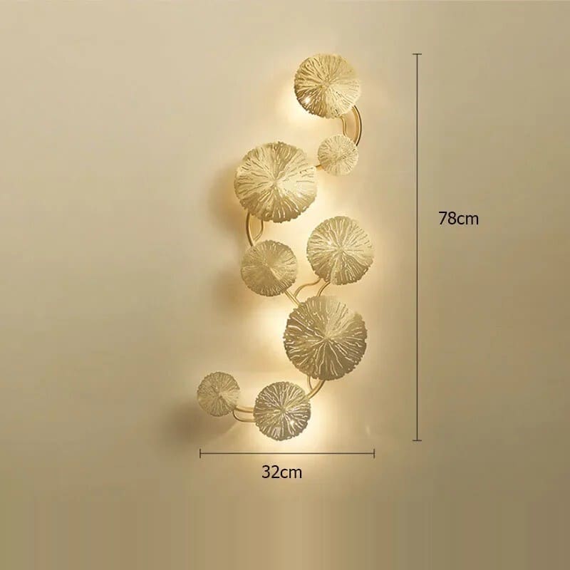 Applique murale cuivre doré - Fleur de lotus