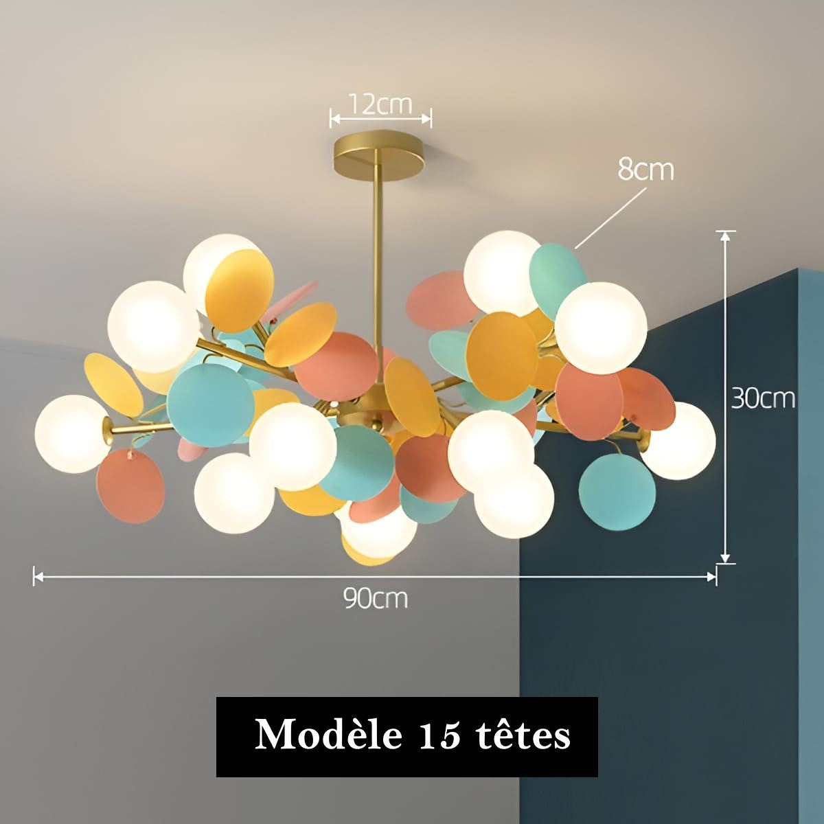 Lustre Artistique en cuivre doré - Design fleuri