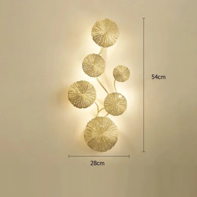 Applique murale cuivre doré - Fleur de lotus