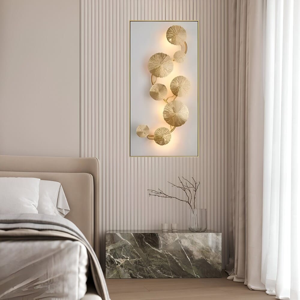 Applique murale cuivre doré - Fleur de lotus