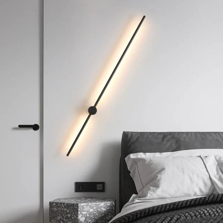 Applique murale à LED Dimmable| Tube noir métallique