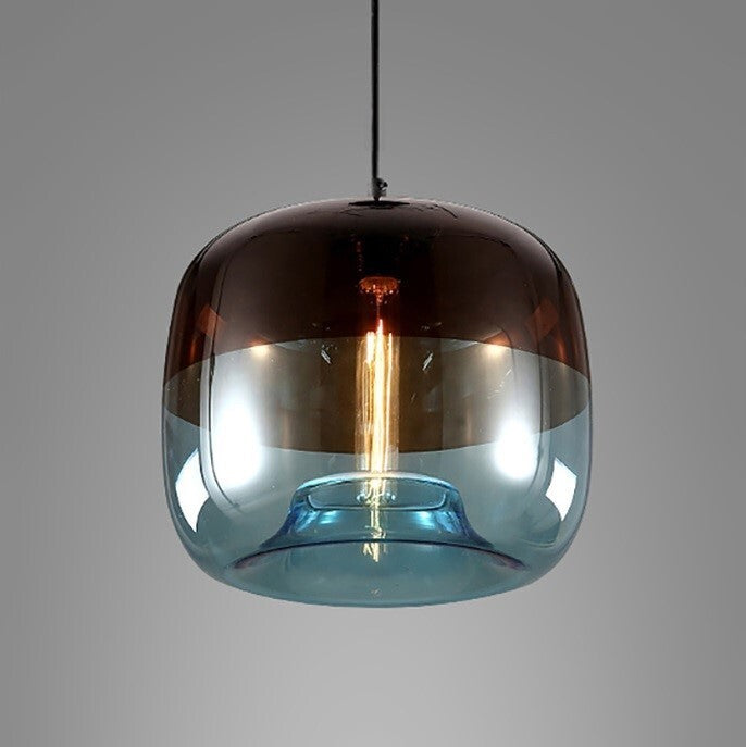 Suspension colorée en verre teinté fumé style rétro vintage