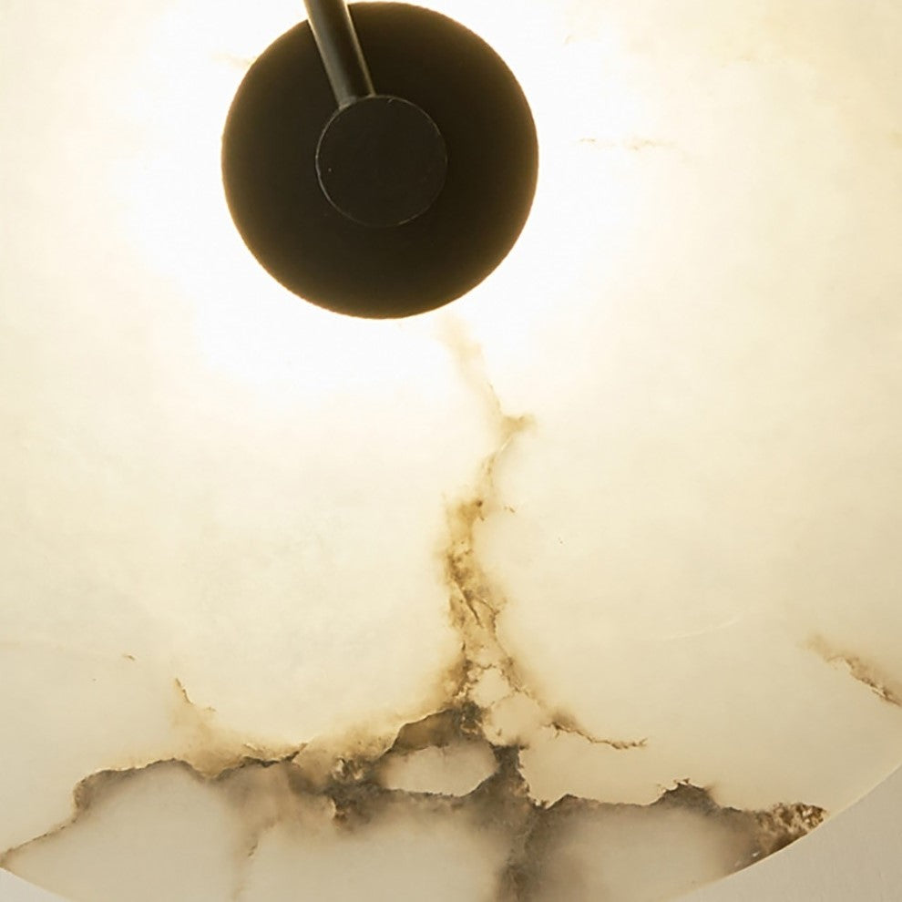 Applique murale en marbre blanc naturel et métal noir ou doré