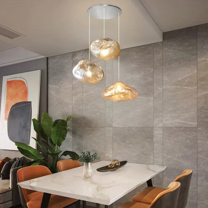 Suspension design verre soufflé | Style aérien contemporain