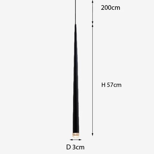 Suspension / Lustre pendant de chevet en aluminium noir et or au design minimaliste et moderne en forme de tube métal