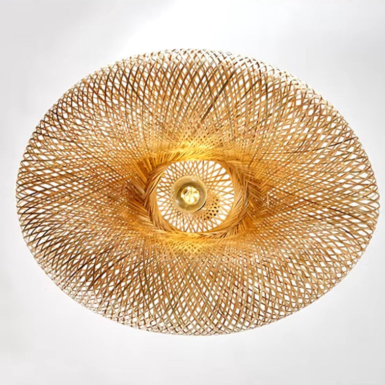 Suspension tressée en bambou naturel au style bohème et scandinave