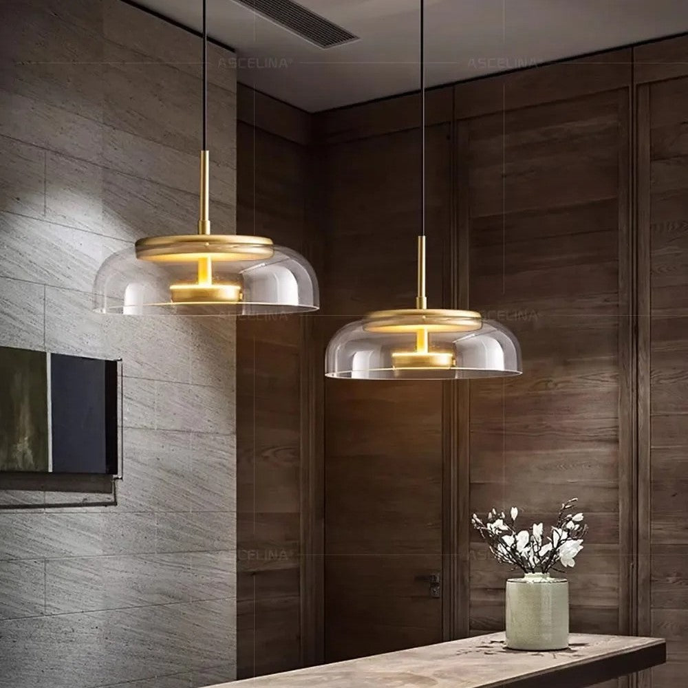 Suspension aérienne en verre | Style contemporain