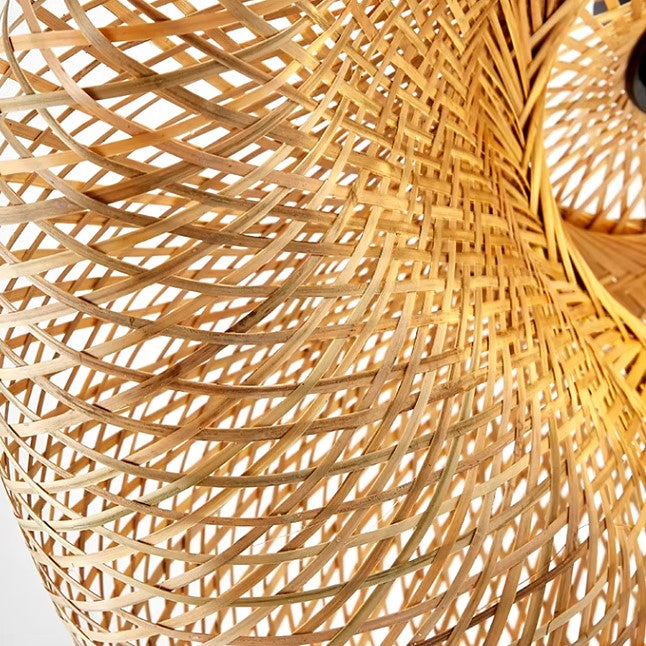 Suspension tressée en bambou naturel au style bohème et scandinave