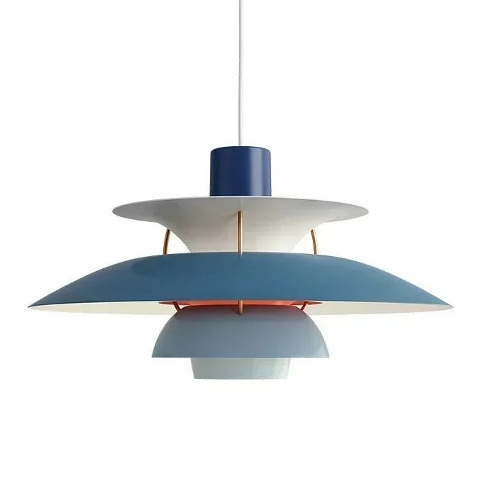 Suspension artistique en forme de soucoupe colorée
