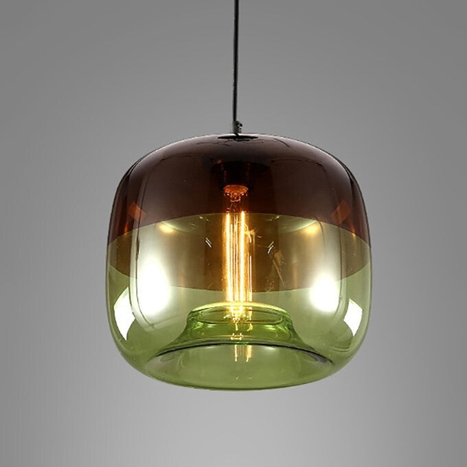 Suspension colorée en verre teinté fumé style rétro vintage