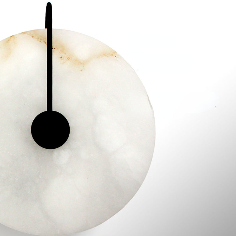 Applique murale en marbre blanc naturel et métal noir ou doré