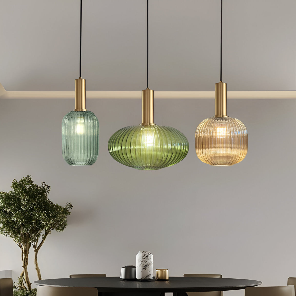 Suspension en verre Vintage | 3 Suspensions