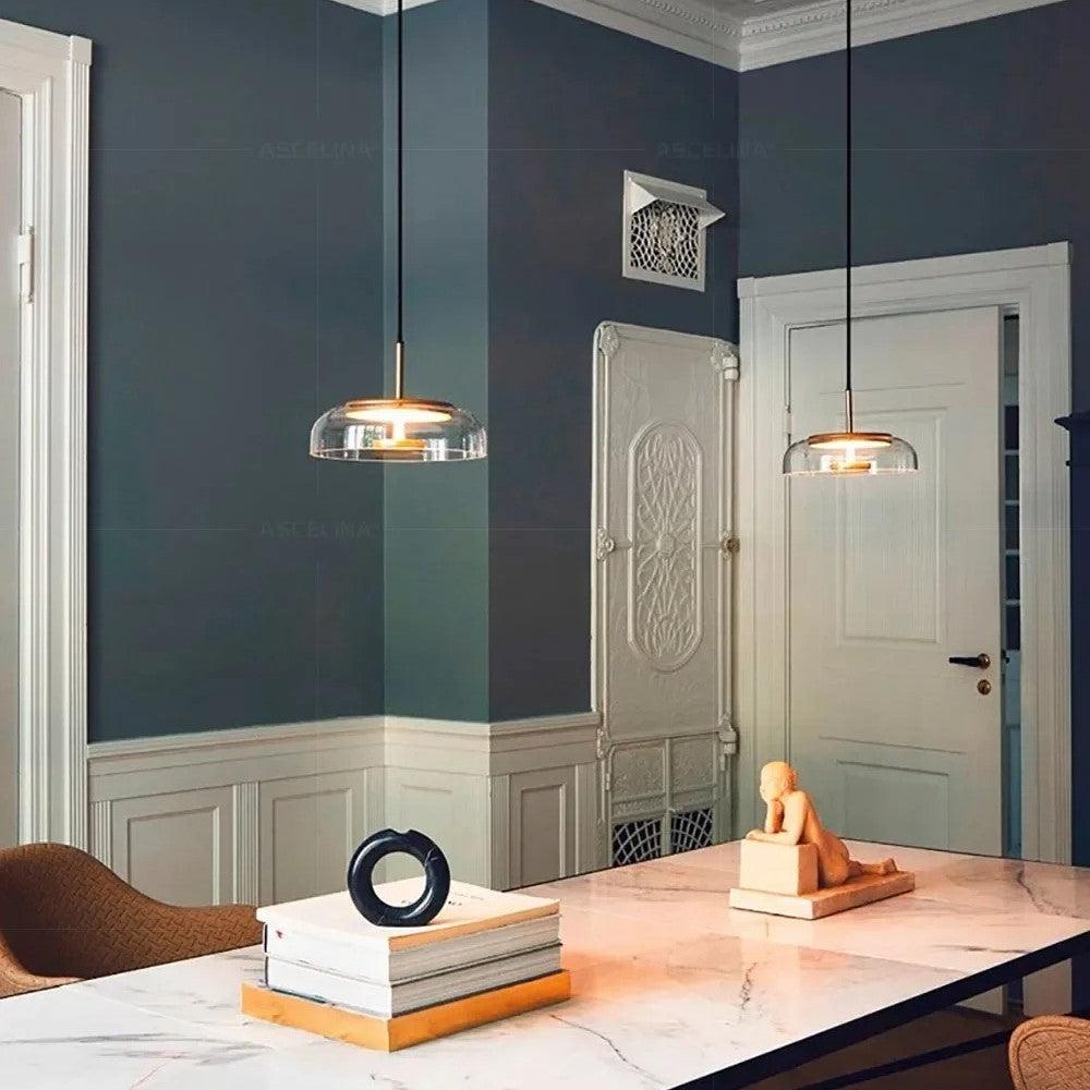 Suspension aérienne en verre | Style contemporain