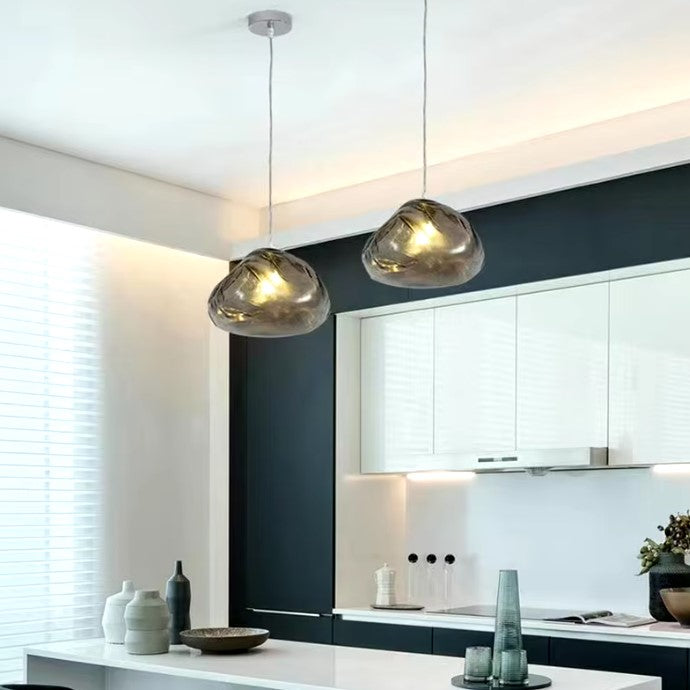 Suspension design verre soufflé | Style aérien contemporain