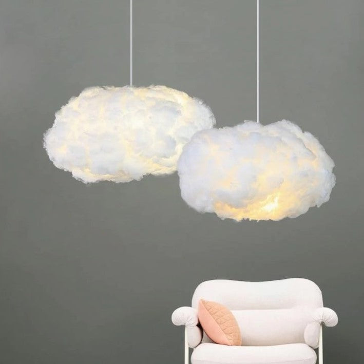 Suspension luminaire moderne en forme de nuage, en coton blanc