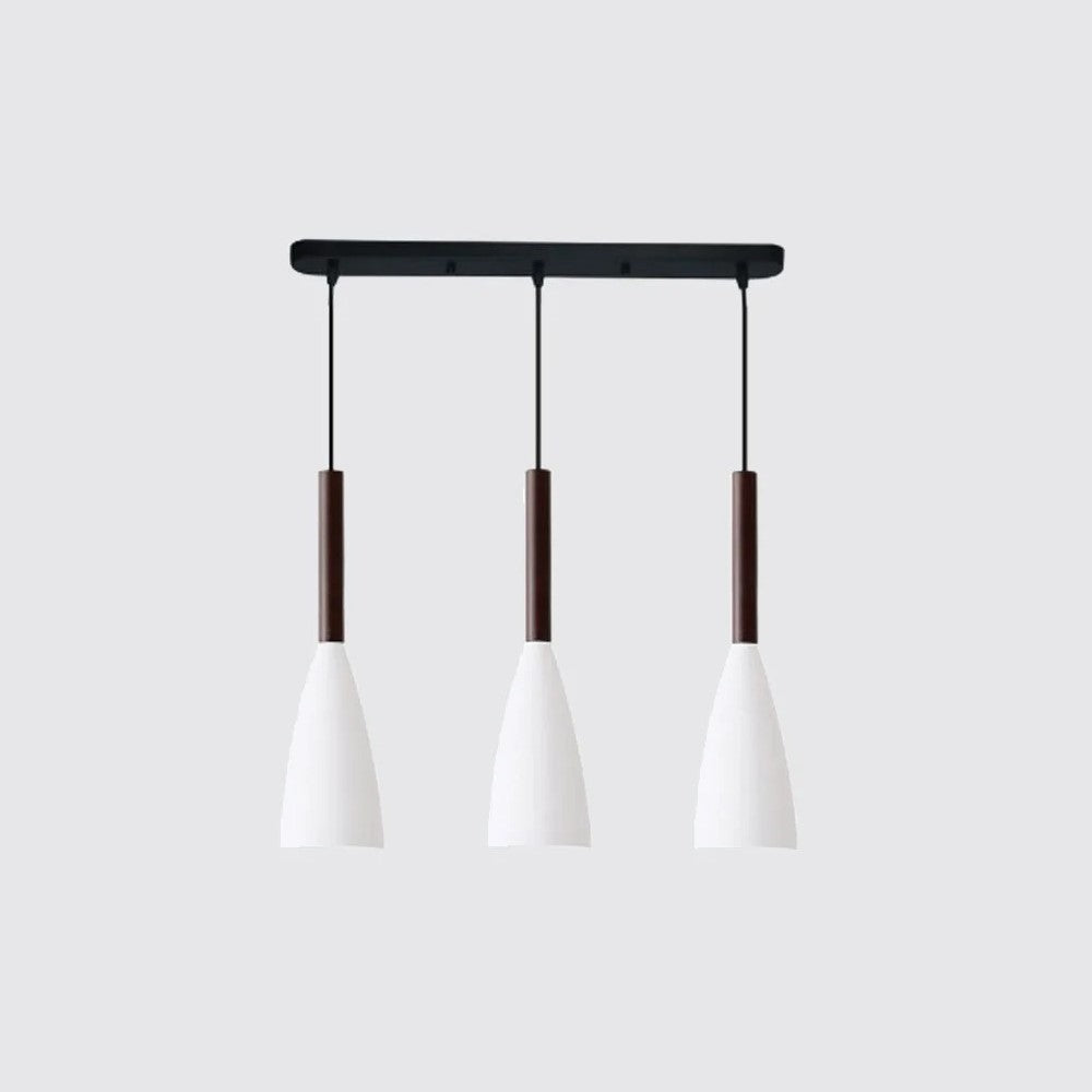 Suspension couleur aux choix en bois et aluminium au design nordique moderne en forme de bouteille