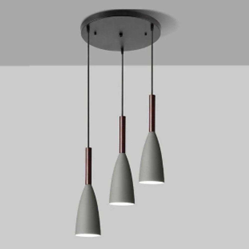 Suspension couleur aux choix en bois et aluminium au design nordique moderne en forme de bouteille