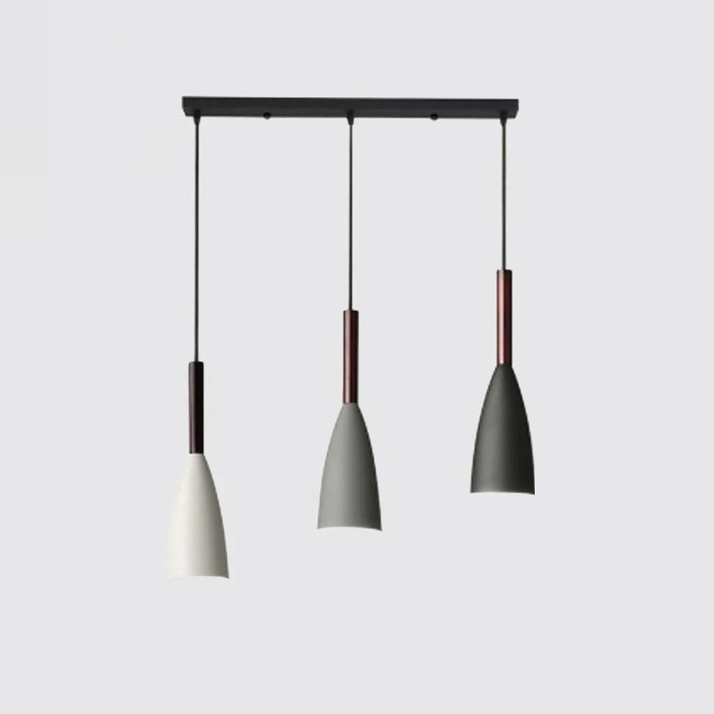 Suspension couleur aux choix en bois et aluminium au design nordique moderne en forme de bouteille