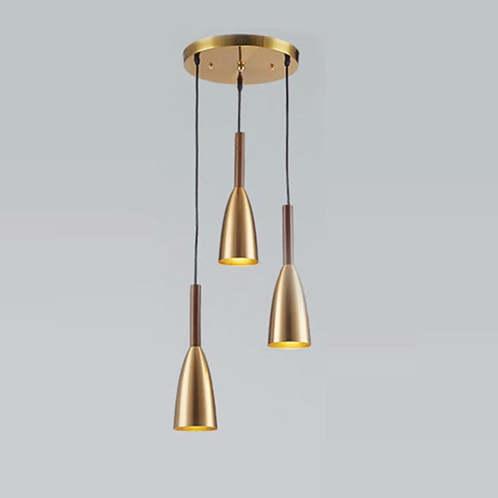 Suspension couleur aux choix en bois et aluminium au design nordique moderne en forme de bouteille