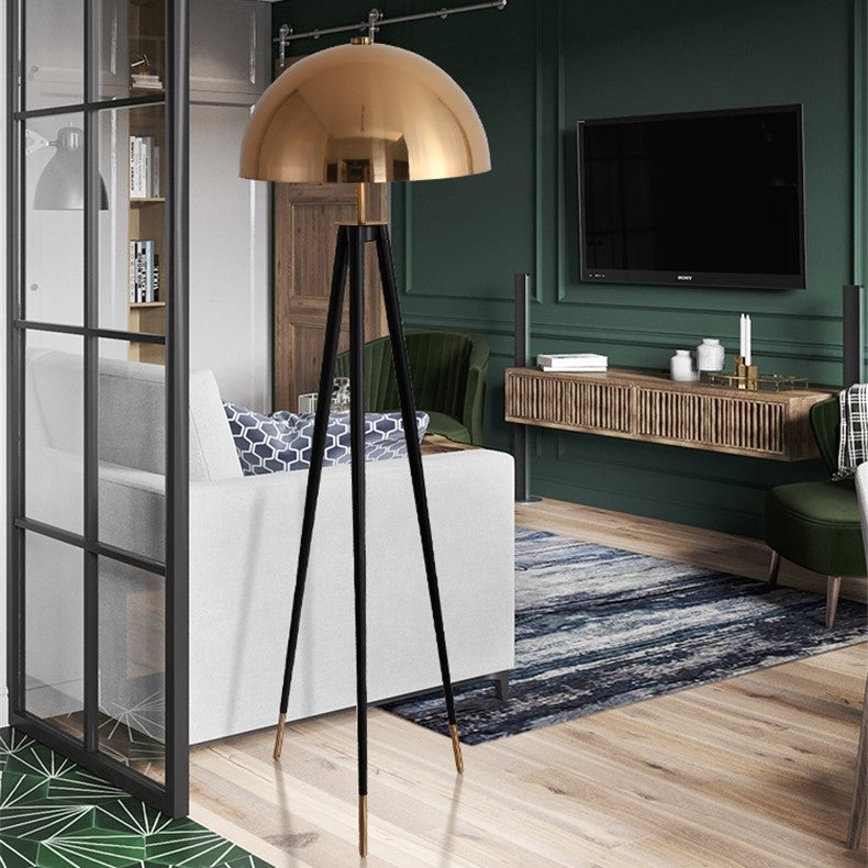 Lampadaire style champignon doré