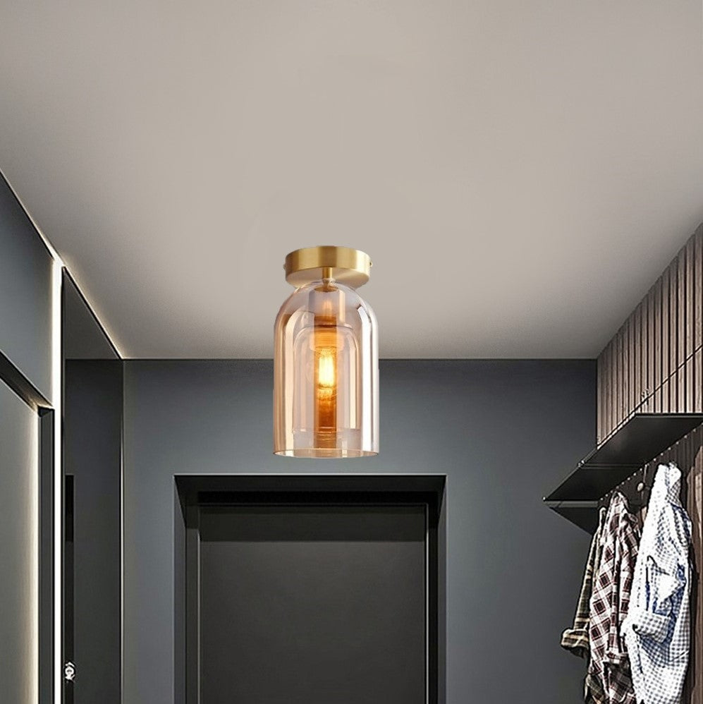 Plafonnier en verre teinté fumé au design moderne