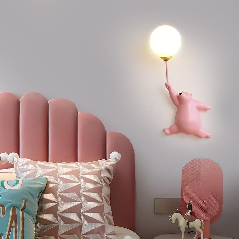 Applique murale ours polaire et boule blanche