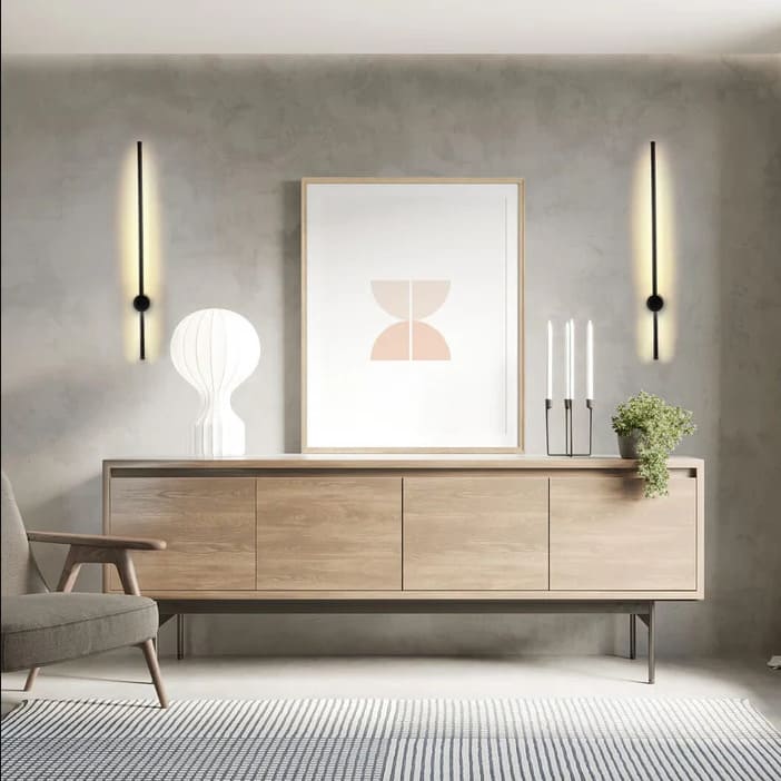 Applique murale à LED Dimmable| Tube noir métallique