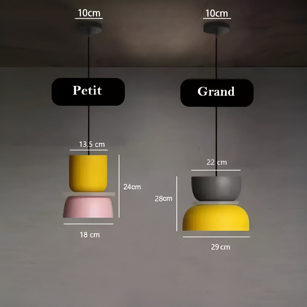 Suspension macaron au design coloré