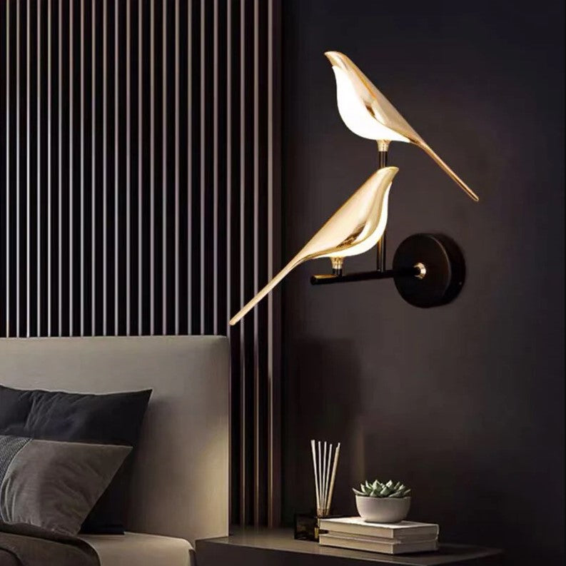Applique murale à LED | Oiseaux dorés