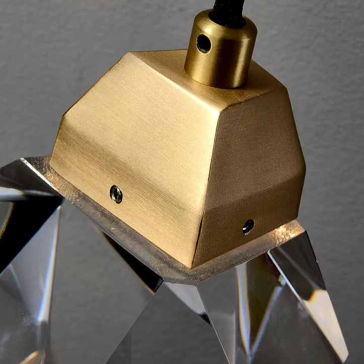 Applique murale dorée en verre style pendentif en cristal