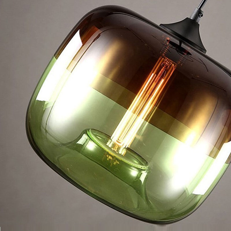 Suspension colorée en verre teinté fumé style rétro vintage