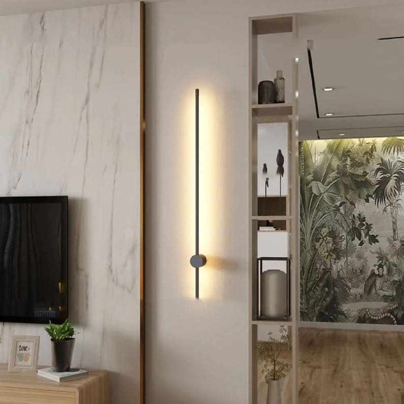 Applique murale à LED Dimmable| Tube noir métallique