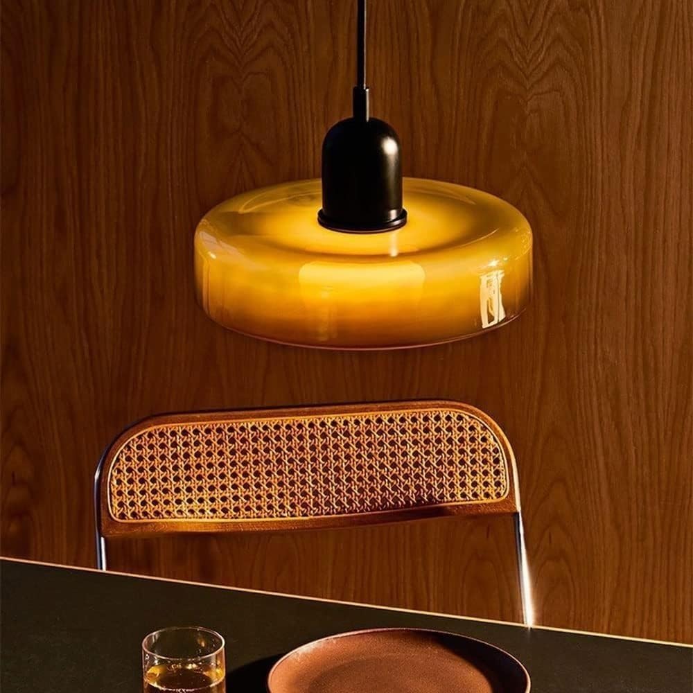 Suspension rétro verre teinté | Style vintage