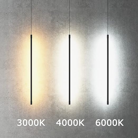 Suspension tube métal noir LED