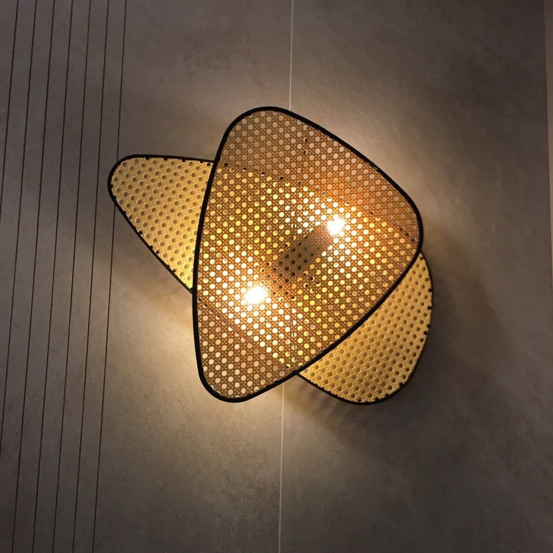 Applique murale aérienne rotin vintage | Style wabi sabi