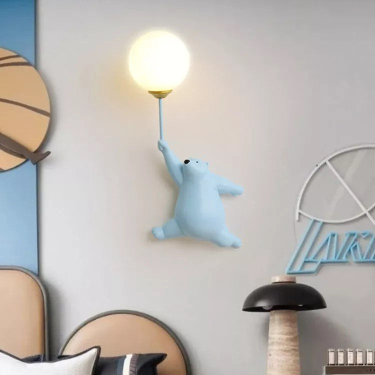 Applique murale ours polaire et boule blanche