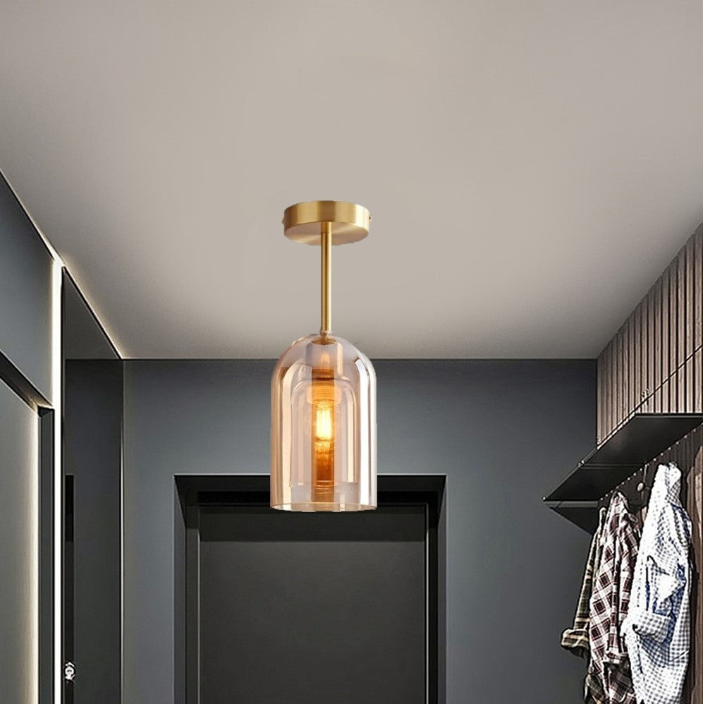 Plafonnier en verre teinté fumé au design moderne