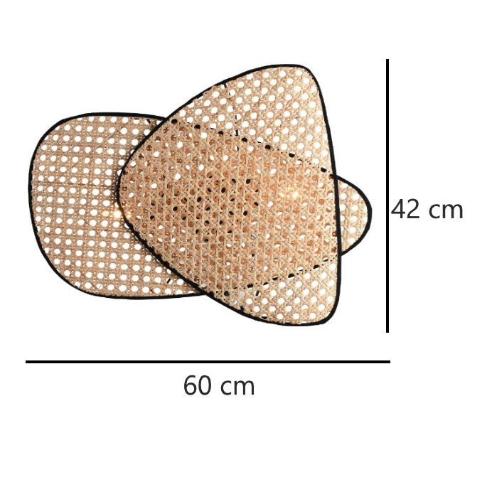 Applique murale aérienne rotin vintage | Style wabi sabi