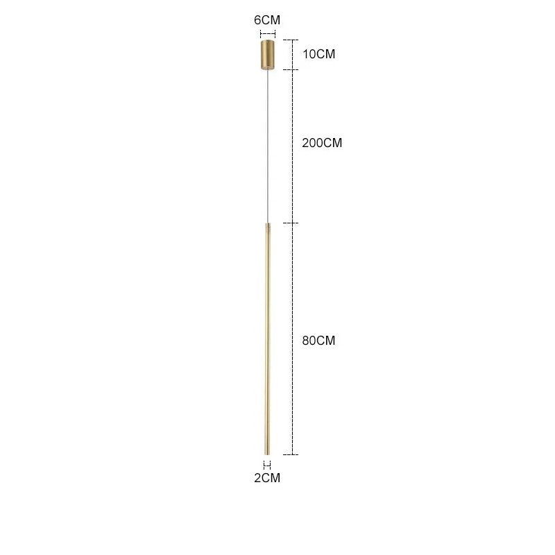 Suspension tube métal noir LED