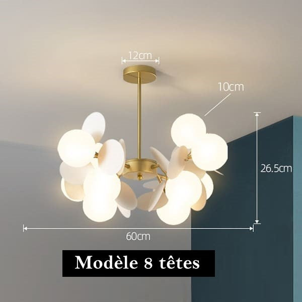 Lustre Artistique en cuivre doré - Design fleuri