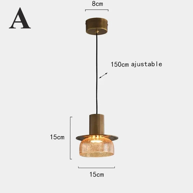 Suspension verre craquelé | Style moderne élégant