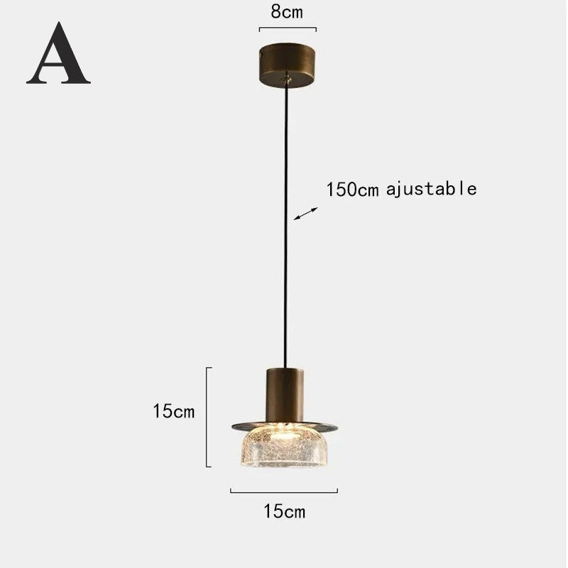 Suspension verre craquelé | Style moderne élégant