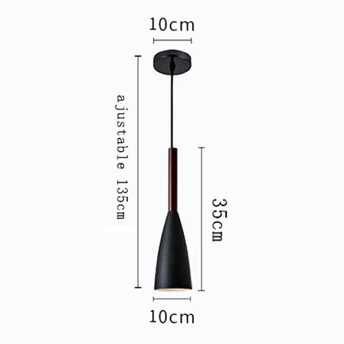 Suspension couleur aux choix en bois et aluminium au design nordique moderne en forme de bouteille